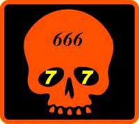 666 Skull deep orange